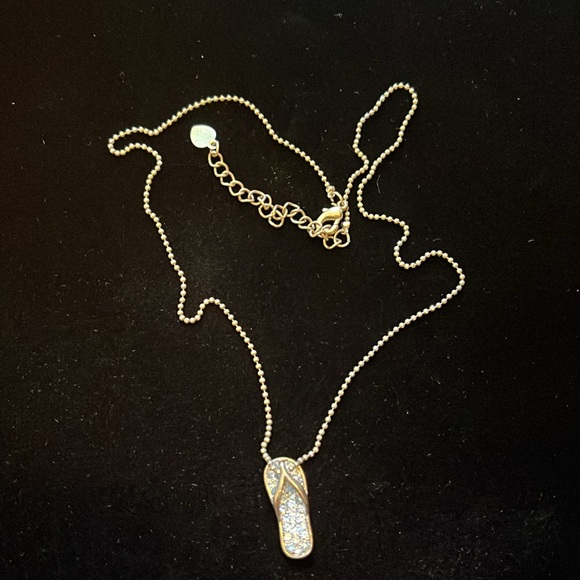 Silver Zirconia Sandal Necklace - Picture 12 of 17